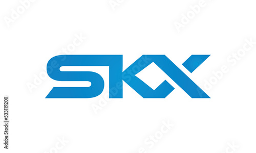 SKX monogram linked letters, creative typography logo icon