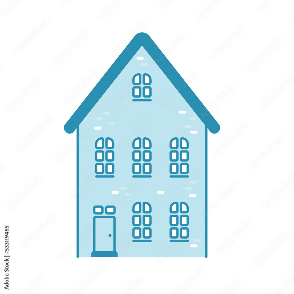 Residence building vector illustration (front view). Residence building vector illustration (front view).