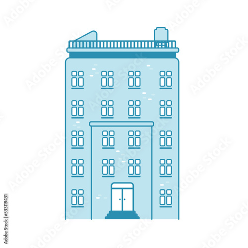 Residence building vector illustration (front view).
