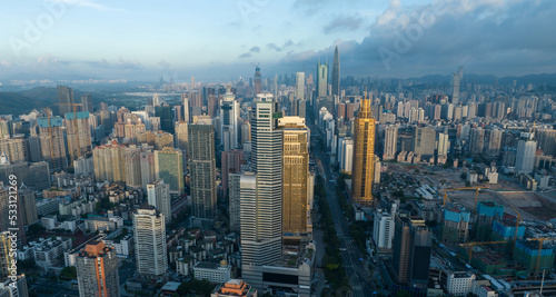 Shenzhen ,China - Circa 2022: Aerial view of landscape in shenzhen city, China © lzf