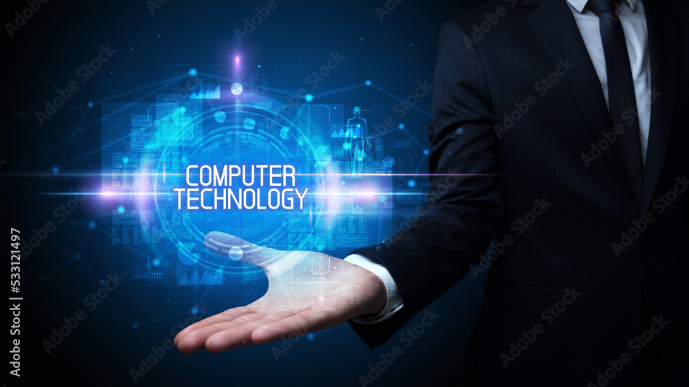 Man hand holding digital technology concept Man hand holding digital technology concept