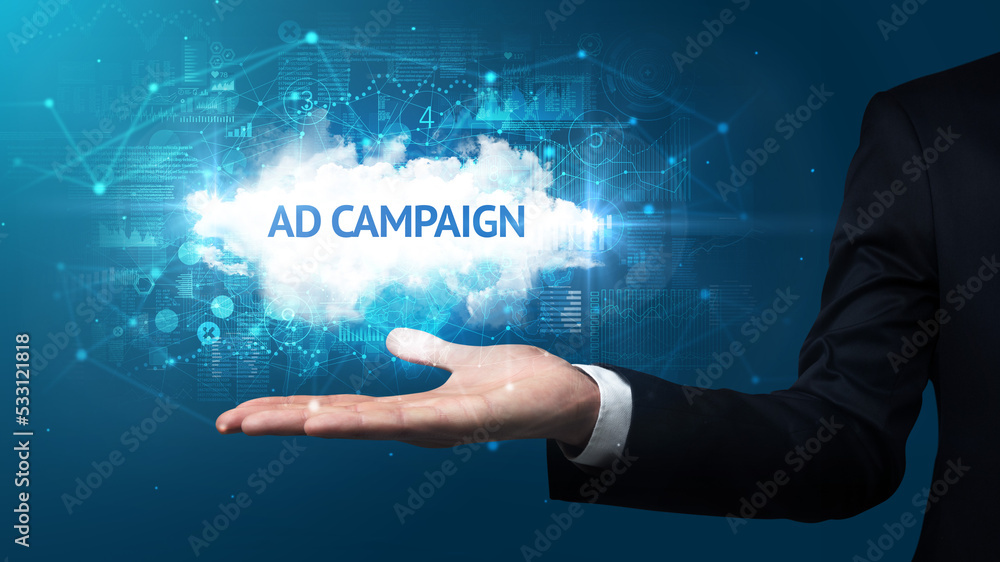 Hand of Businessman holding motivational message