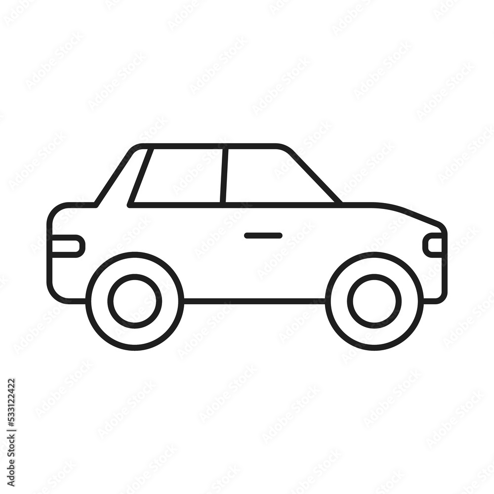 Automobile line icon. Monochrome illustration