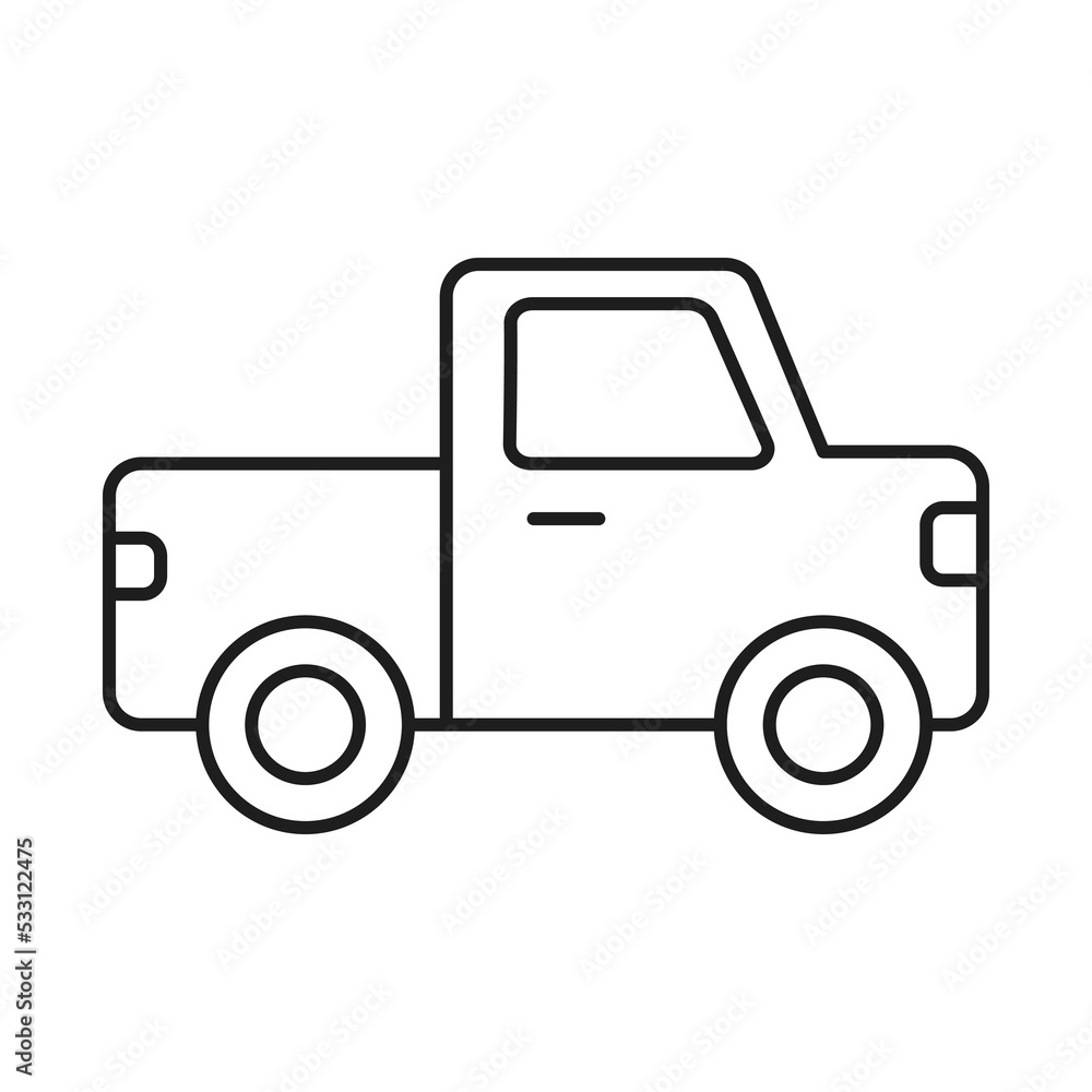 Pickup line icon. Monochrome illustration Pickup line icon. Monochrome illustration
