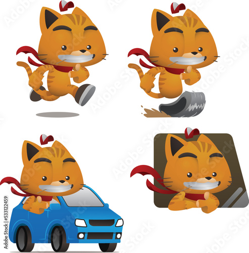 Cat Car Mascot