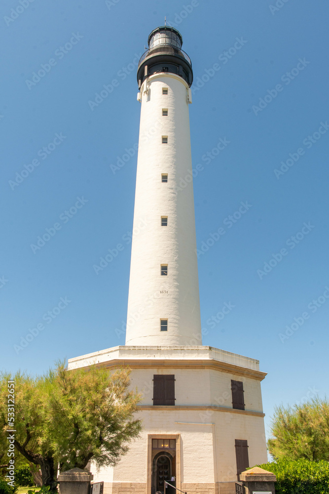 White lighthouse near Biarritz Pointe Saint-Martin