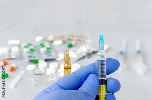 syringe in the hand