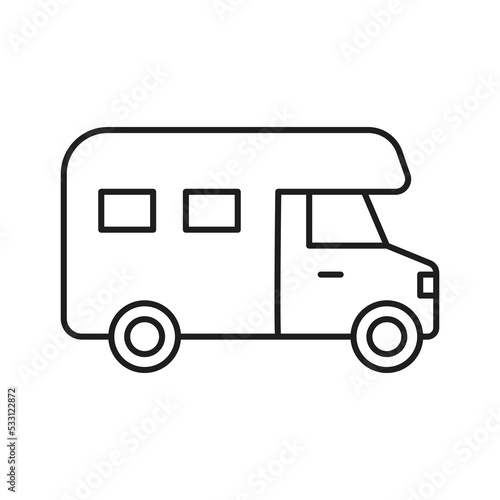 Recreational vehicle line icon. Monochrome illustration