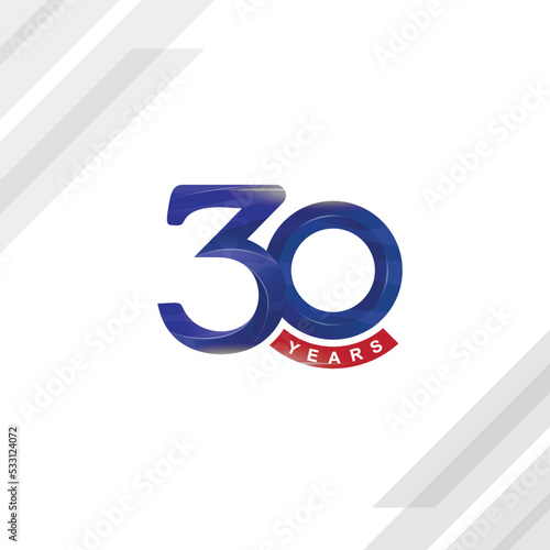 30 anniversary logo with 3D effect