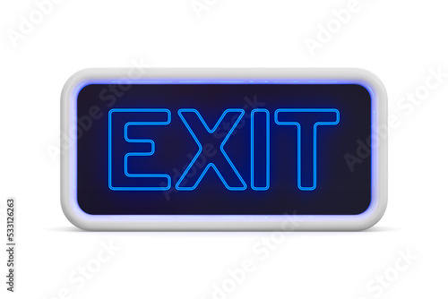 sign exit on white background. Isolated 3D illustration