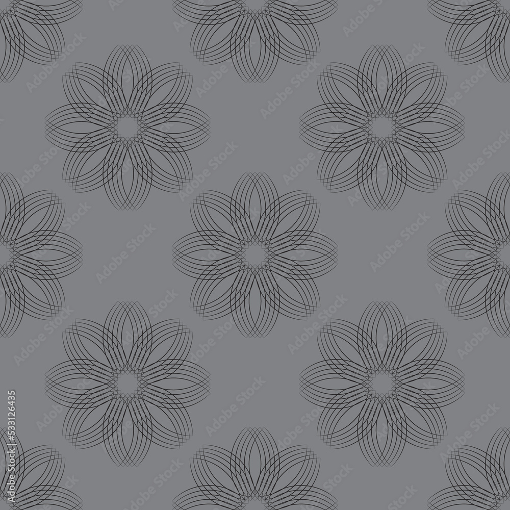 Seamless fabric of floral Line Pattern Vector, like ornament vector. Suit for package design, wallpaper, fashion print.	