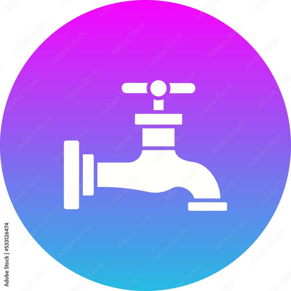 Faucet Gradient Circle Glyph Inverted Icon Faucet Gradient Circle Glyph Inverted Icon