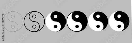 yin yang or jin Jang Symbol set photo