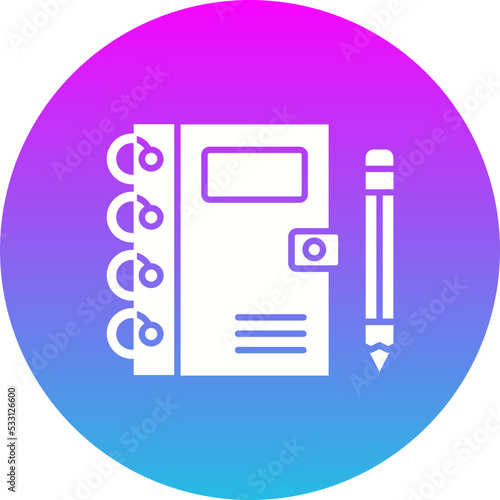Notebook Gradient Circle Glyph Inverted Icon