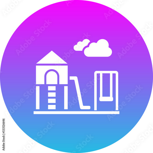 Playground Gradient Circle Glyph Inverted Icon