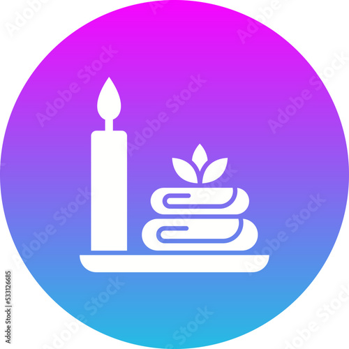 Spa Gradient Circle Glyph Inverted Icon