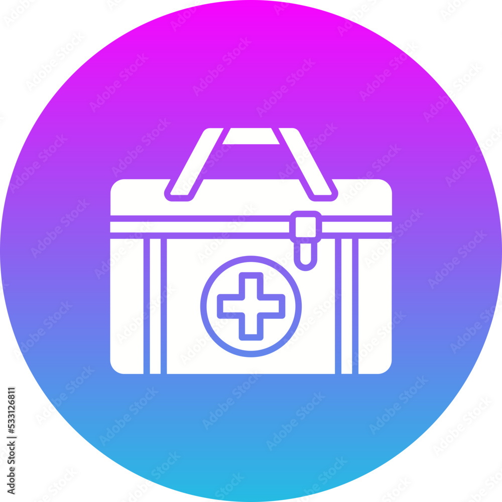 First Aid Kit Gradient Circle Glyph Inverted Icon First Aid Kit Gradient Circle Glyph Inverted Icon