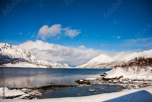 Fototapeta Naklejka Na Ścianę i Meble -  Winter in Lofoten Islands, Northern Norway