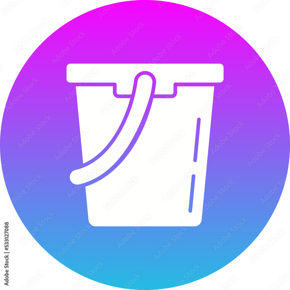 Water Bucket Gradient Circle Glyph Inverted Icon Water Bucket Gradient Circle Glyph Inverted Icon
