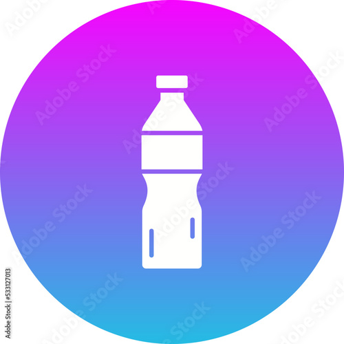 Water Bottle Gradient Circle Glyph Inverted Icon