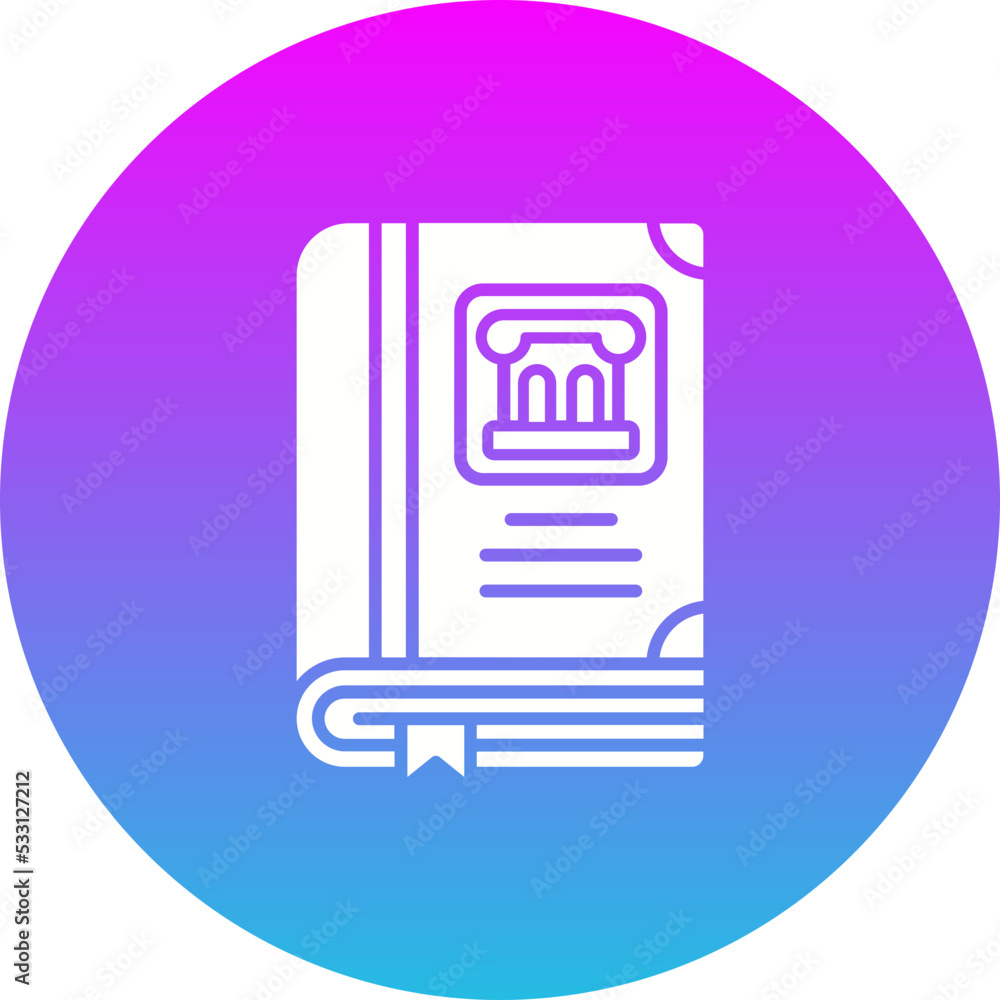 History Book Gradient Circle Glyph Inverted Icon History Book Gradient Circle Glyph Inverted Icon