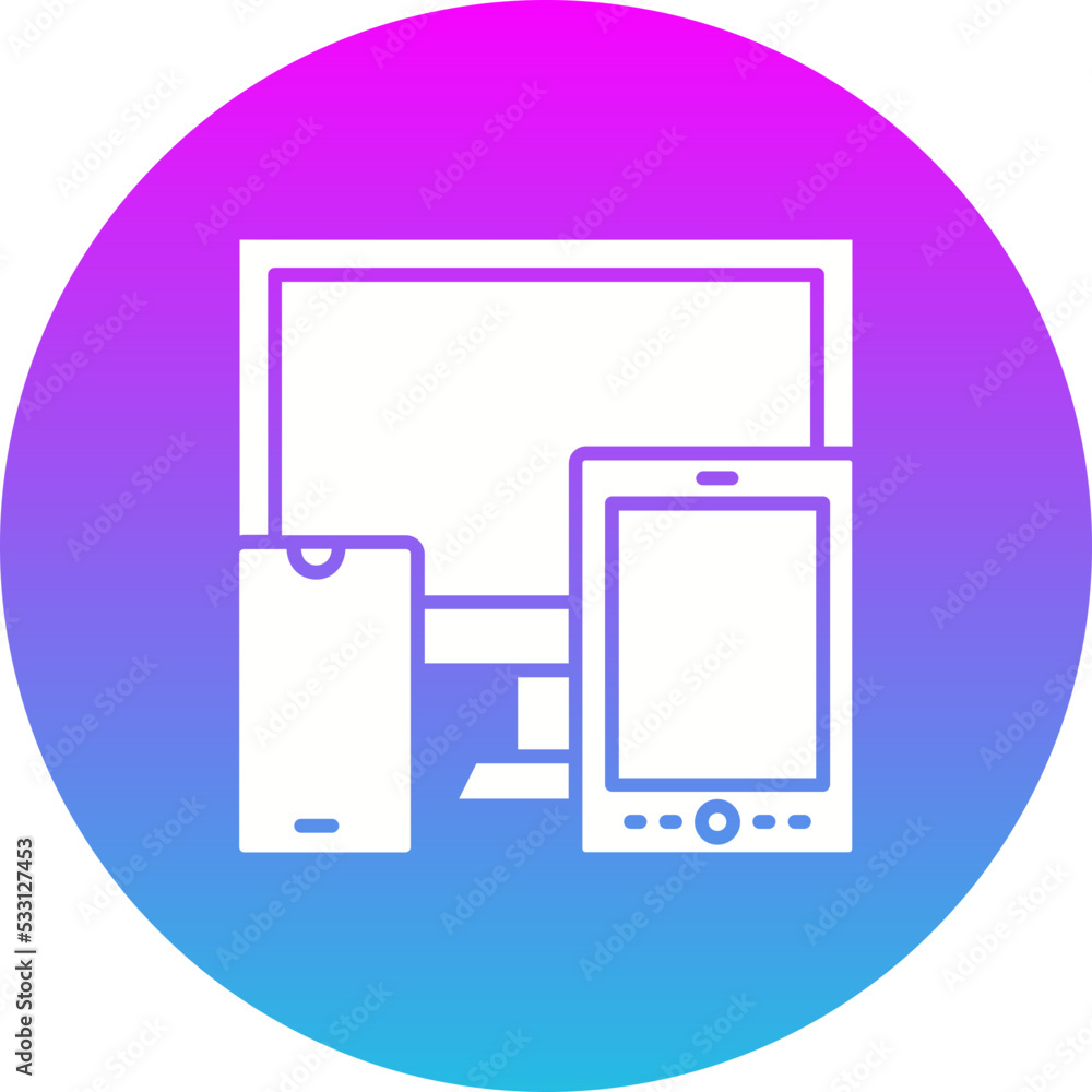 Devices Gradient Circle Glyph Inverted Icon Devices Gradient Circle Glyph Inverted Icon