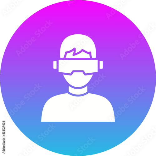 Vr Gradient Circle Glyph Inverted Icon