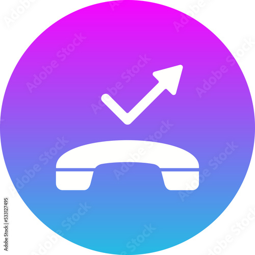 Missed Call Gradient Circle Glyph Inverted Icon