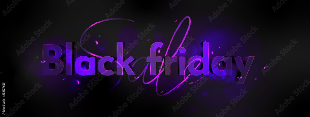 Black friday banners with lights 3d text Black friday banners with lights 3d text