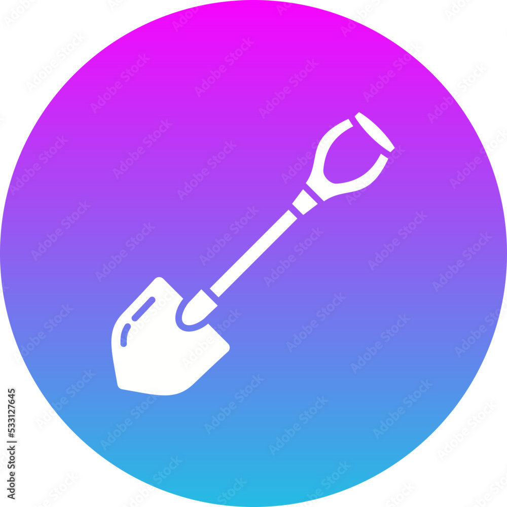 Shovel Gradient Circle Glyph Inverted Icon Shovel Gradient Circle Glyph Inverted Icon