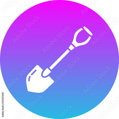 Shovel Gradient Circle Glyph Inverted Icon