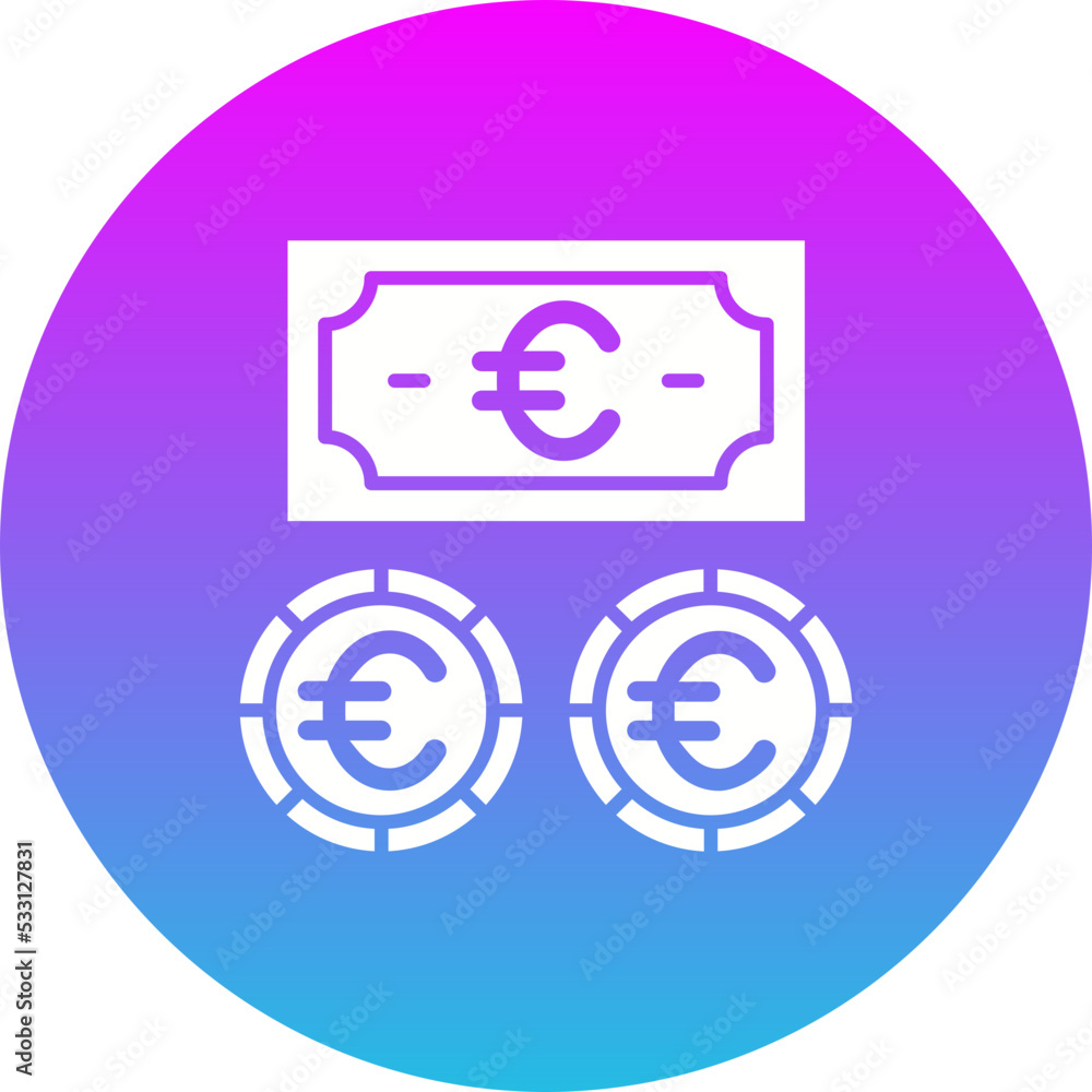 Euro Currency Gradient Circle Glyph Inverted Icon Euro Currency Gradient Circle Glyph Inverted Icon