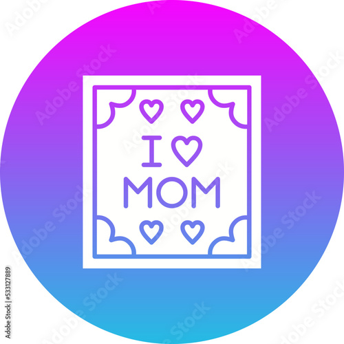 I Love Mom Gradient Circle Glyph Inverted Icon