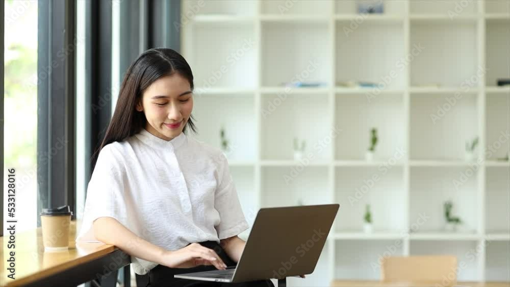 Beautiful Asian woman is a businesswoman who leads a new generation of startups, a woman who runs and manages a business plan to build confidence and stability in business, woman-led business concept. Beautiful Asian woman is a businesswoman who leads a new generation of startups, a woman who runs and manages a business plan to build confidence and stability in business, woman-led business concept.