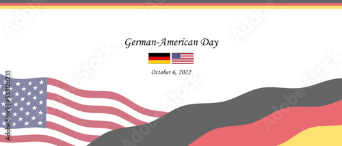 Vector German-American day template background in white