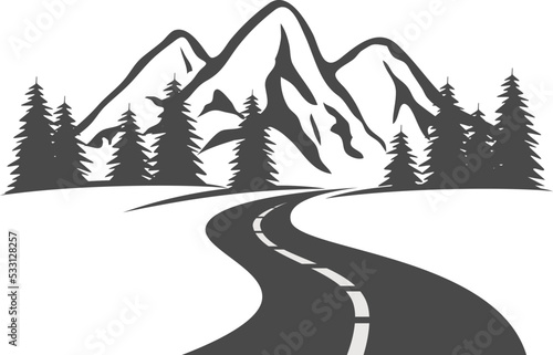 vector highway road in mountains