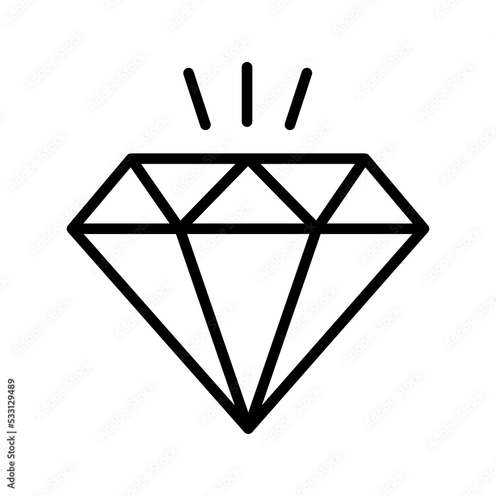 Brilliant, diamond line icon color editable Brilliant, diamond line icon color editable