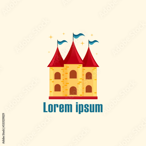 Castle vector illustration, castle logo simple