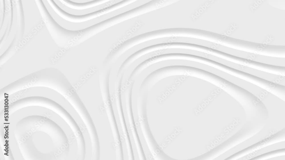 3D animation - Looped animated white abstract flat surface with modern swirly shapes 3D animation - Looped animated white abstract flat surface with modern swirly shapes
