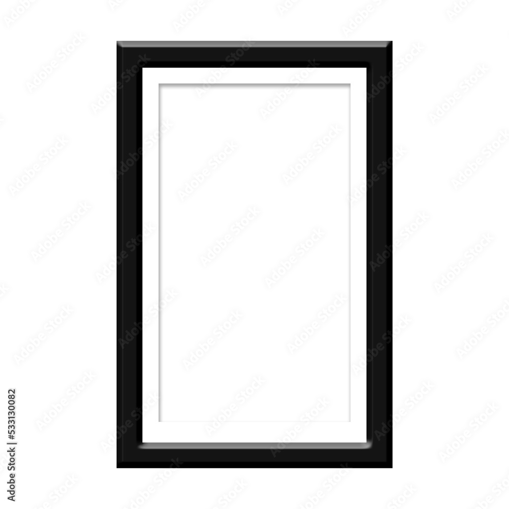 black frame on white