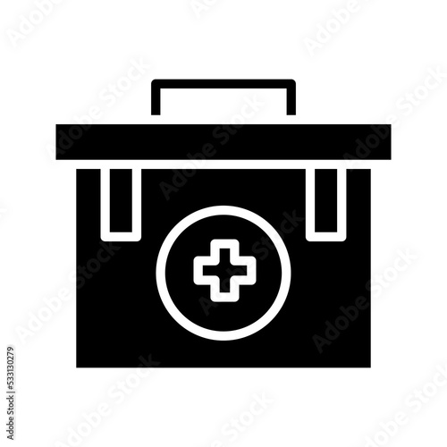 First aid kit line icon, emergency and medical bag color editable