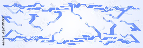 Hi-tech digital technology and engineering theme Industry 4.0 intelligence technology with robotic arm. Smart industrial revolution in factory process, Isolated flat vector illustration background