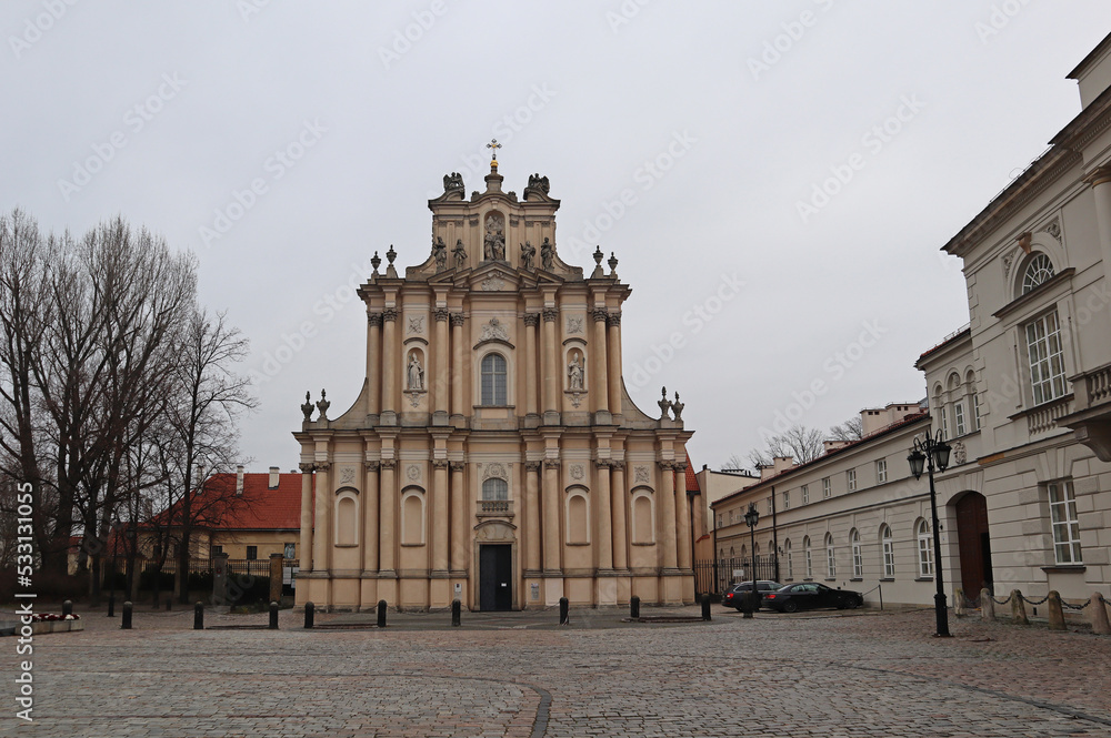 Warsaw, Poland - 11.26.2021: Visitants Catholic Church in Warsaw