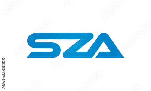 SZA monogram linked letters, creative typography logo icon