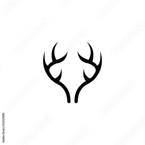 deer antlers are black on a white background
