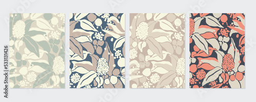 Vector leaf and nature themed illustration art poster digital artwork