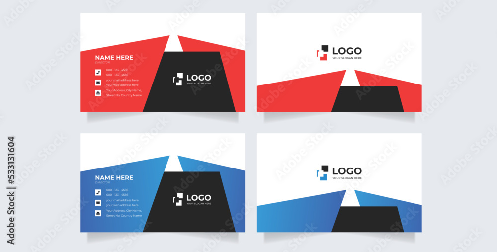 Modern Horizontal business card template design. Business card with photo Modern Horizontal business card template design. Business card with photo