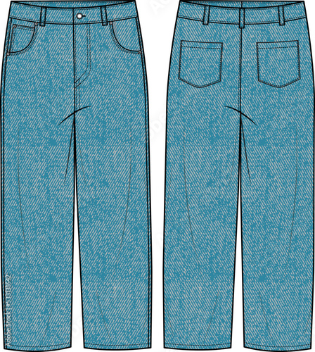 UNISEX WEAR DENIM JEANS PANTS VECTOR