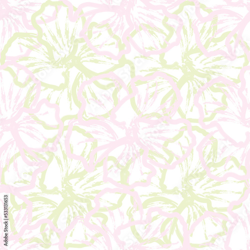 Seamless fabric of floral Line Pattern Vector, like ornament vector. Suit for package design, wallpaper, fashion print. © LIU KONG
