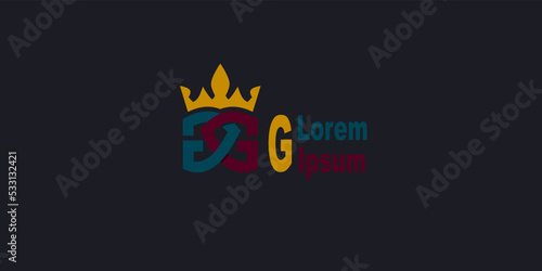 Letter G logo with shape of diamond and crown.
